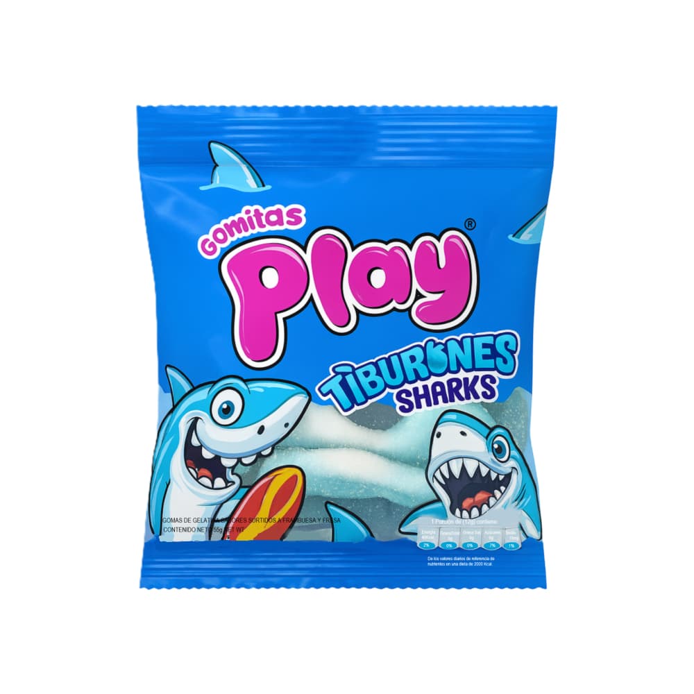 Gomas de Gelatina sabores surtidos a frambuesa y fresa Play (55 g / 1.94 oz)