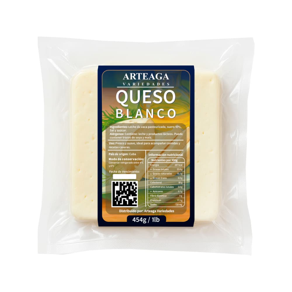 Queso blanco criollo Arteaga Variedades (454 g / 1 lb)