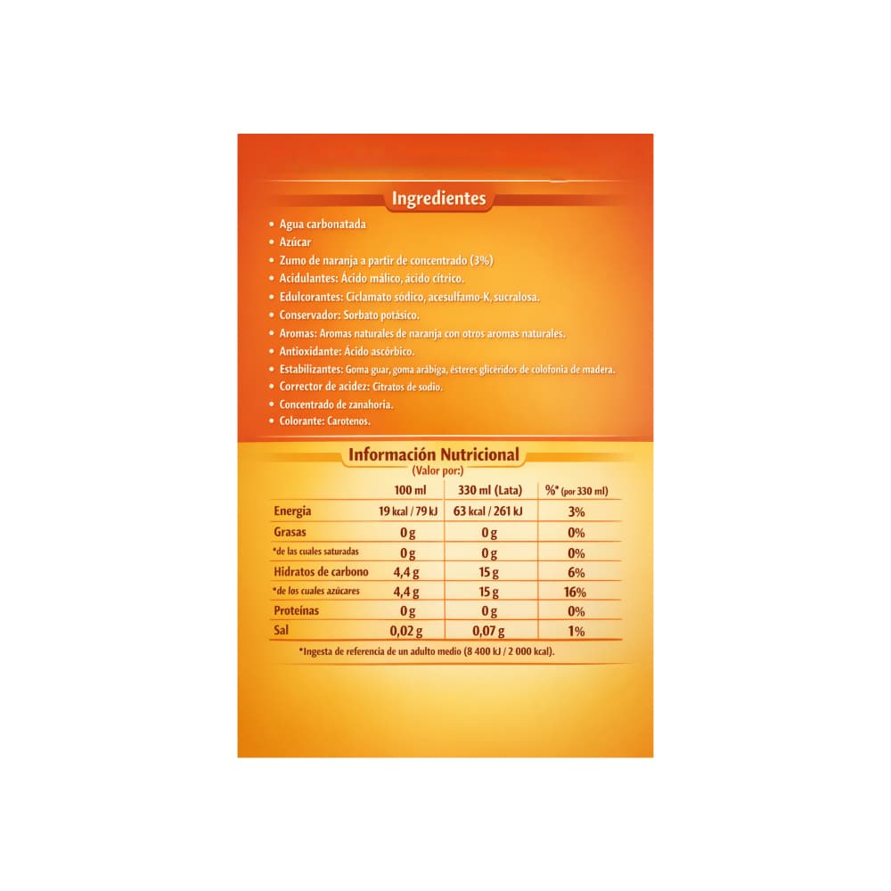 Refresco gaseado de naranja Fanta (330 ml) - 3