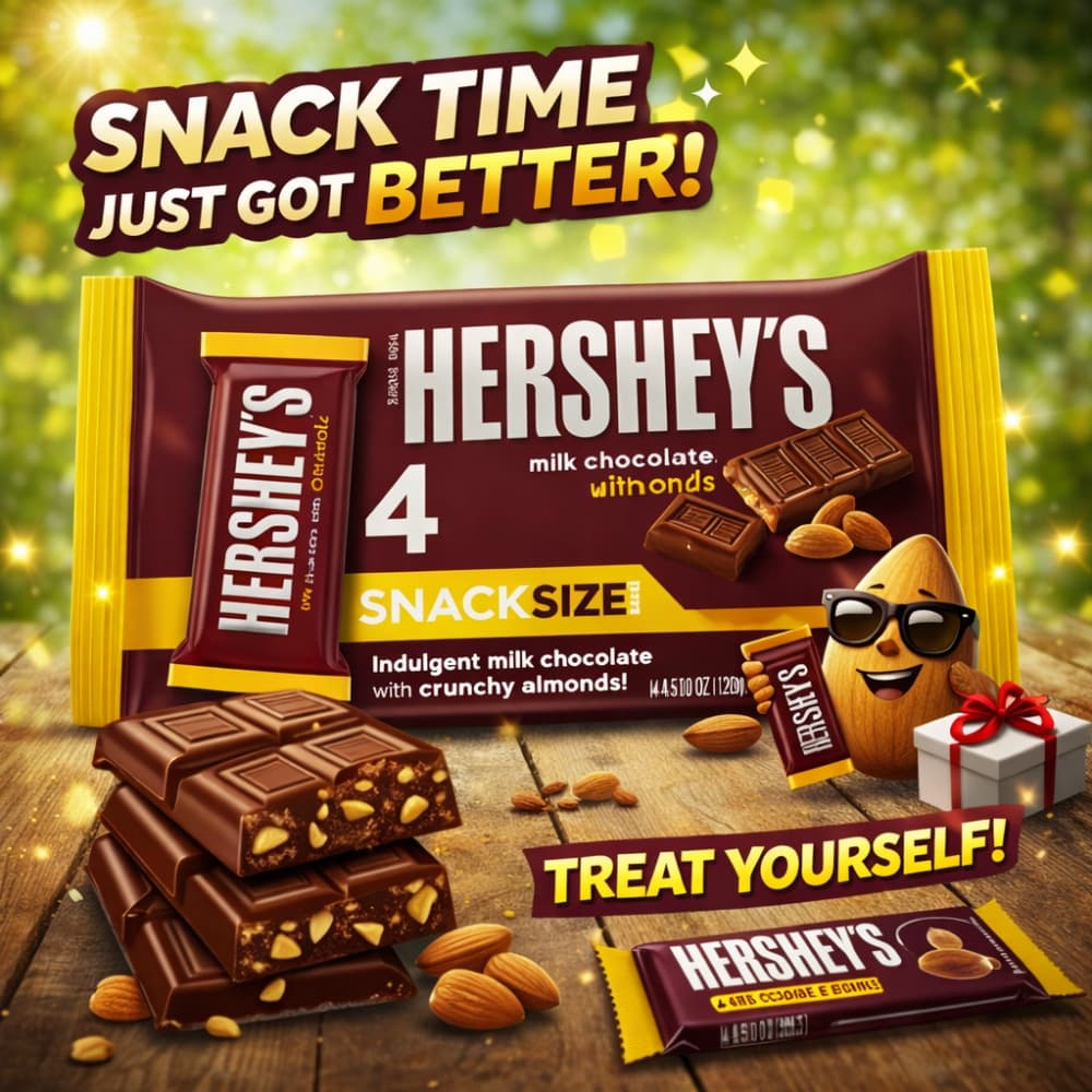 Barras de chocolate con leche y almendras tamaño snack Hershey's (4 x 12 g) - 5