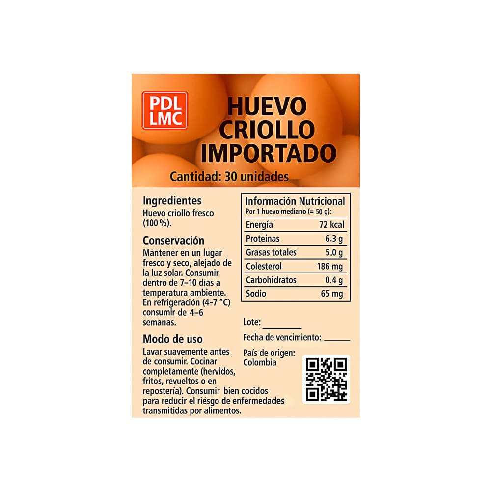 Huevo criollo importado PDL LMC (30 U) - 4