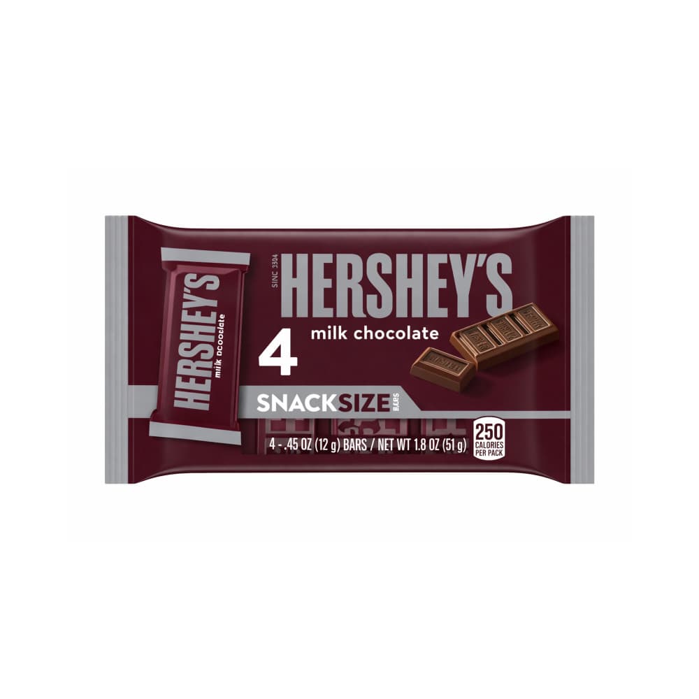 Barras de chocolate con leche tamaño snack Hershey's (4 x 12 g)
