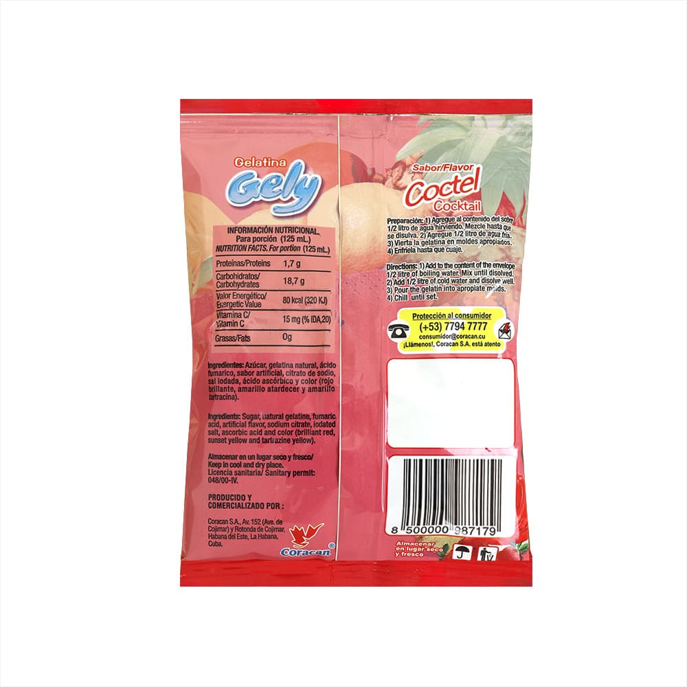 Gelatina sabor coctel Gely (170 g / 6 oz) - 2