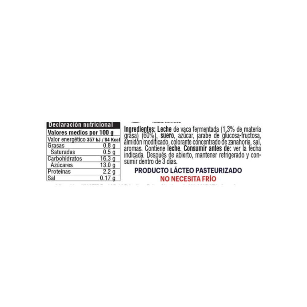 Yogurt pasteurizado sabor a fresa YEYA (125 g / 4.41 oz) - 2