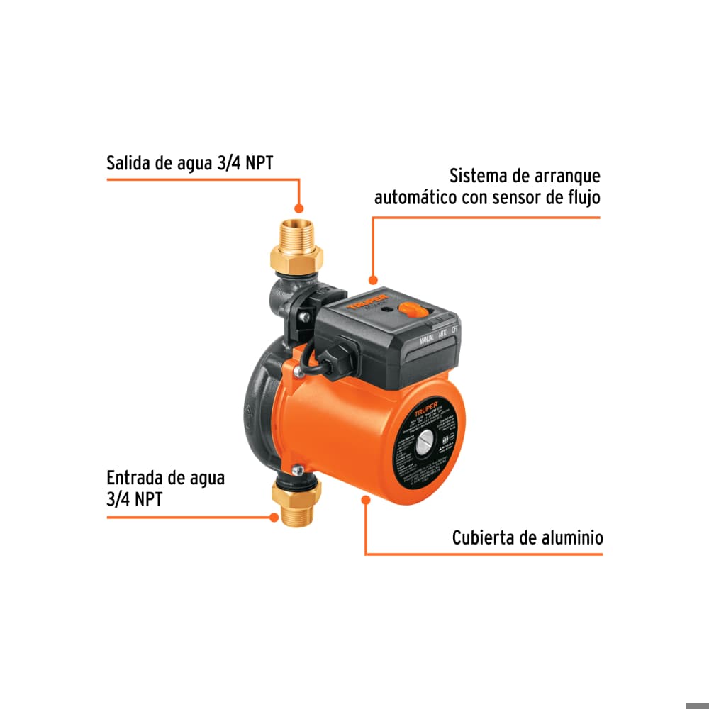 Bomba presurizadora 1/3 HP Truper PRE-1/3S - 2