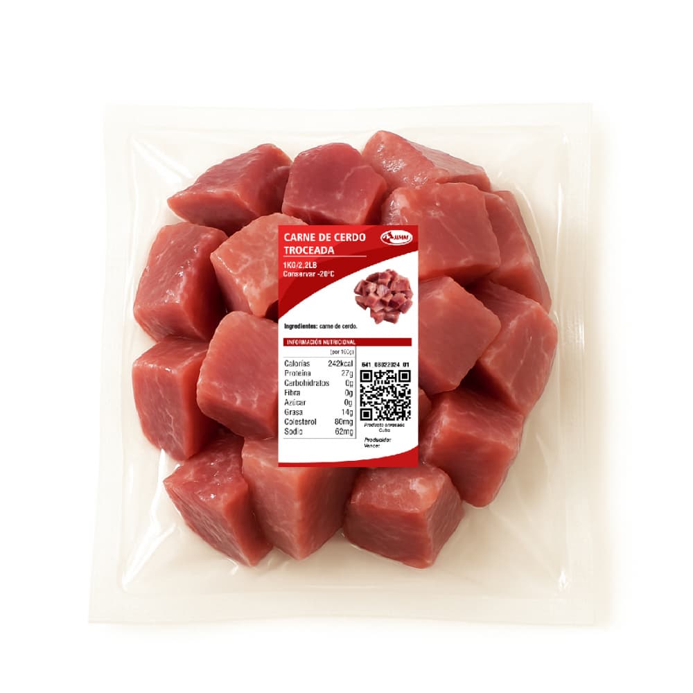 Carne de cerdo troceada Jimm (1 kg / 2.2 lb)