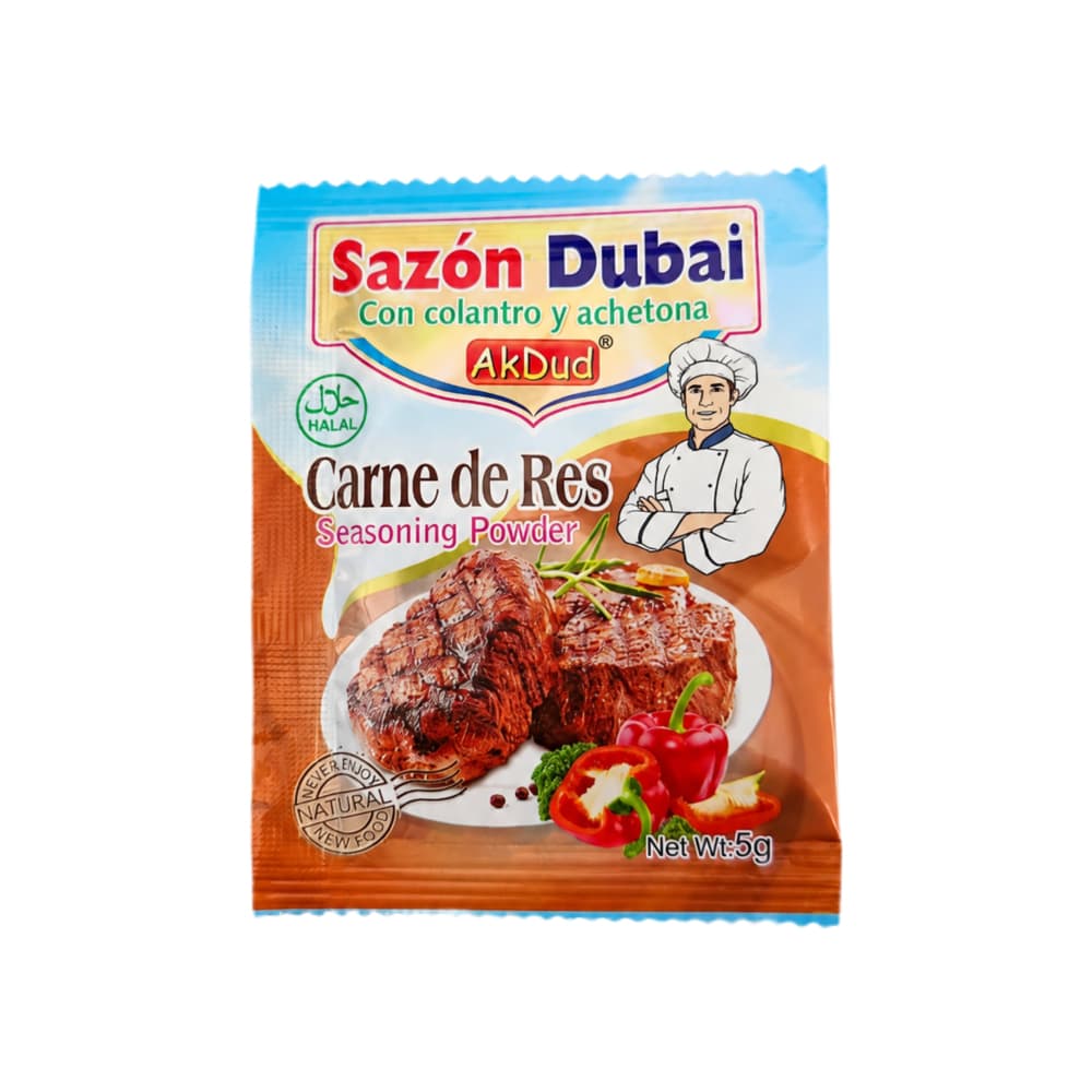 Sazón dubai de carne de res con culantro y achote akdud (5 g)