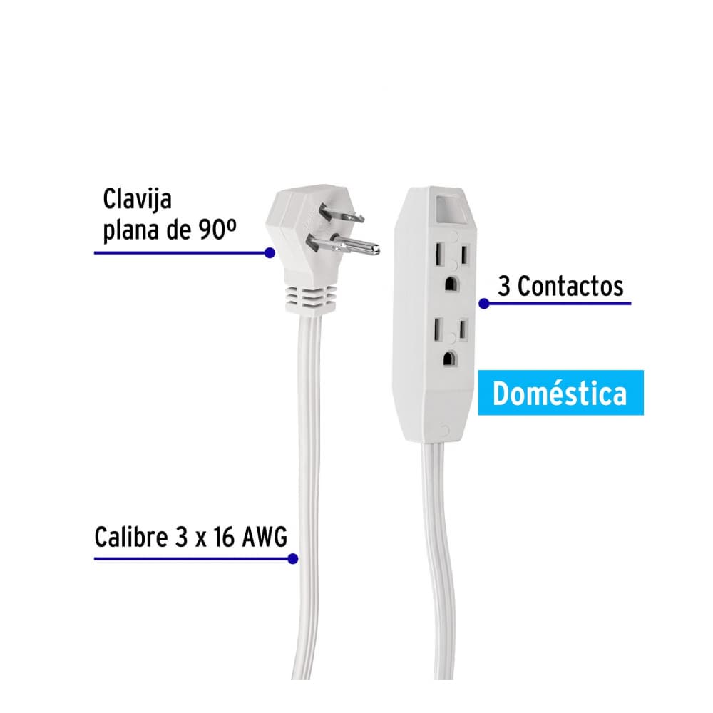 Extensión eléctrica 2 m Volteck EDA-2B - 2