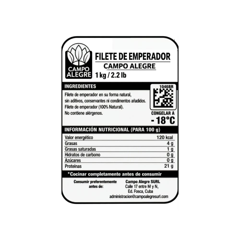 Filete de pescado emperador Campo Alegre (1 kg / 2.2 lb) - 2