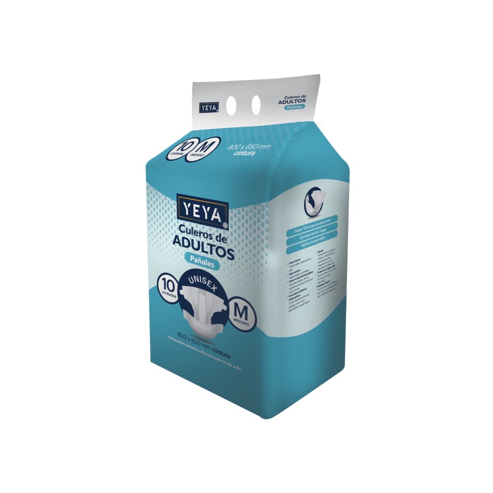 Pañales desechables para adultos talla M YEYA (10 U)