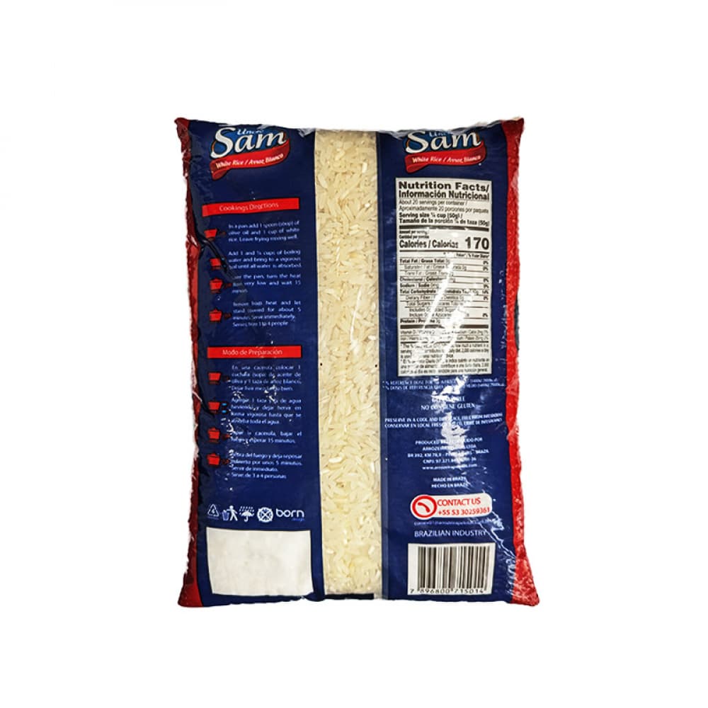 Arroz blanco grano largo Uncle Sam (1 kg / 2.2 lb) - 4