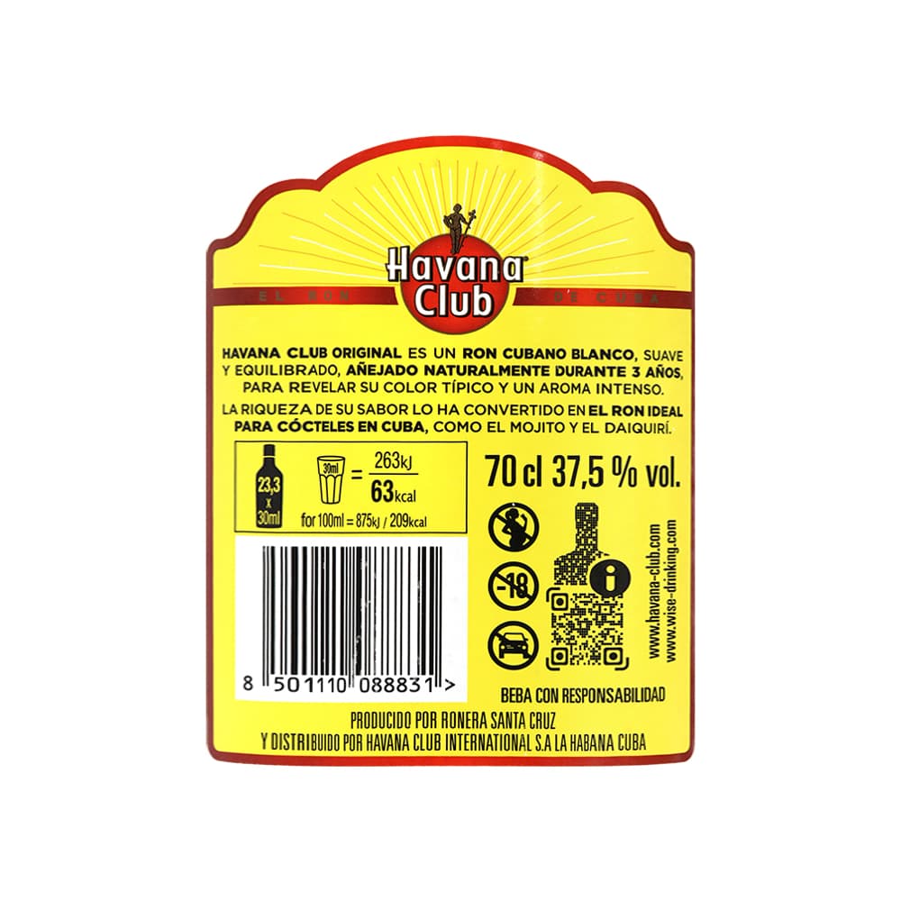 Ron añejo 3 años Original Havana Club (700 ml) - 3