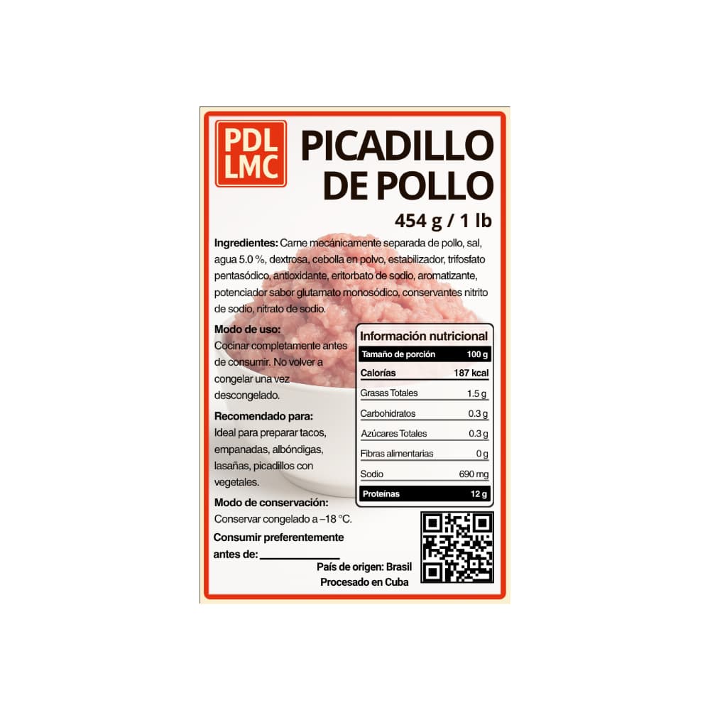 Picadillo de pollo PDL LMC (454 g / 1 lb) - 2