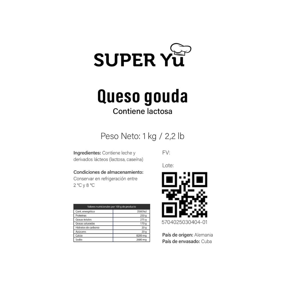 Queso gouda Super Yu (1 kg / 2.2 lb) - 2