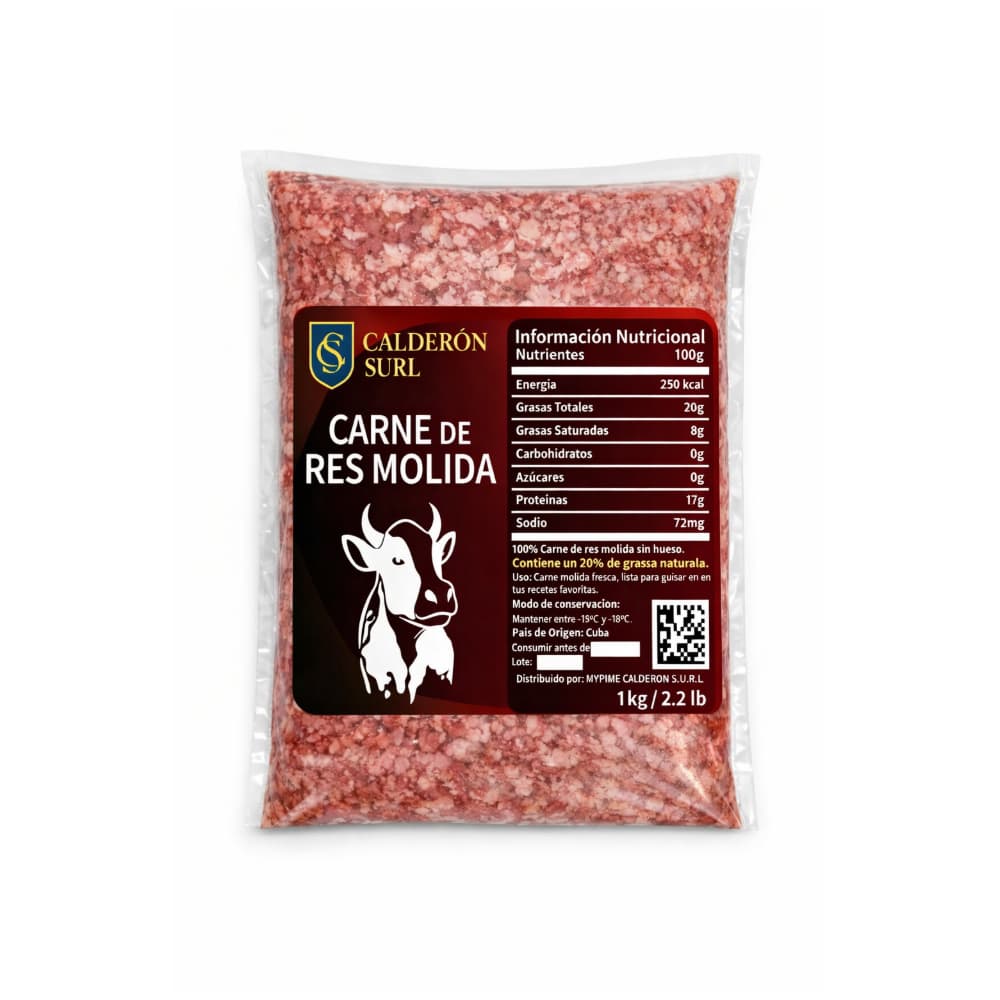 Carne de res molida Calderón (1kg / 2.2 lb)
