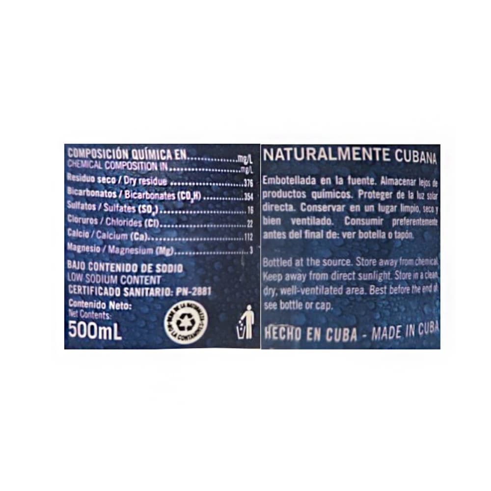 Agua mineral natural Ciego Montero (500 ml) - 3