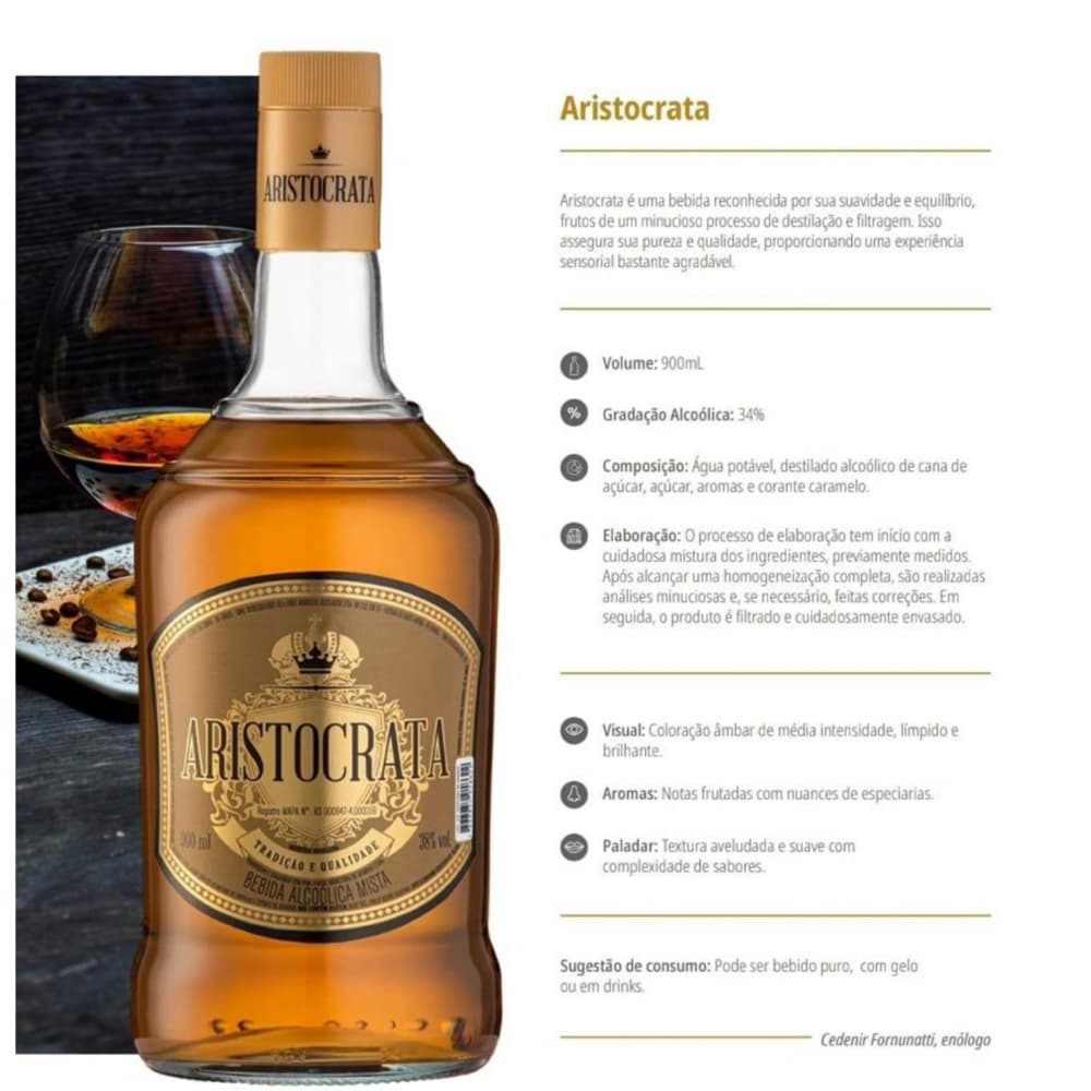 Bebida alcoholica mixta Aristocrata (900 ml) - 3