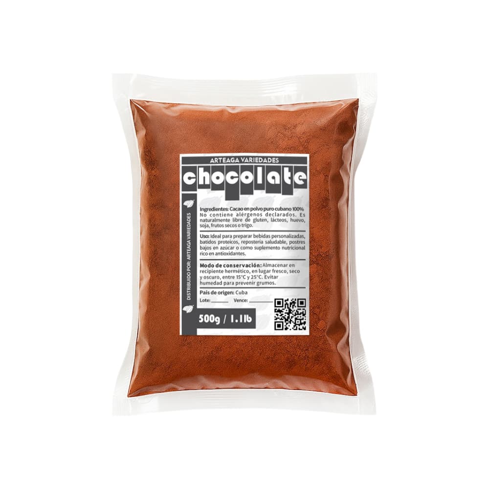 Cacao en polvo puro cubano Arteaga Variedades (500 g / 1.1 lb)
