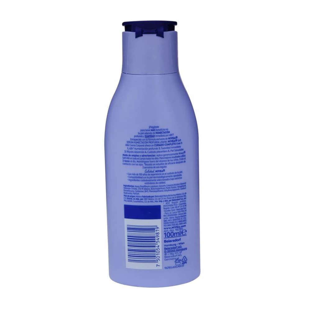 Crema corporal con karité para piel seca Soft Milk Nivea (100 ml) - 2