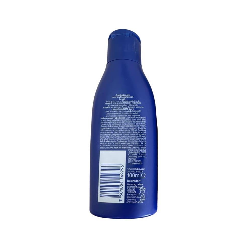 Crema corporal milk nutritiva Nivea (100 ml) - 2