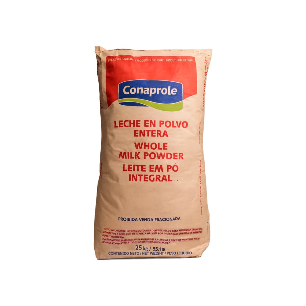 Leche entera en polvo pasteurizada de vaca Conaprole (25 kg / 55 lb)