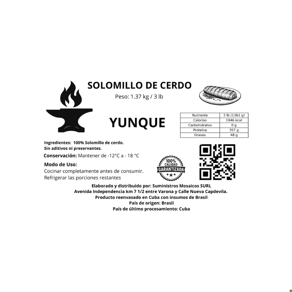 Solomillo de cerdo Yunque (1.37 kg / 3 lb) - 2