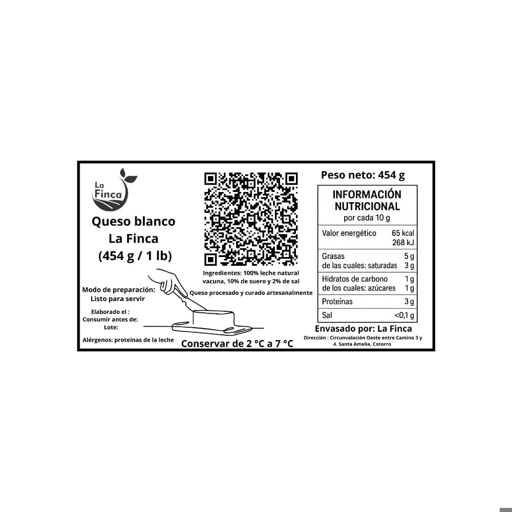 Queso blanco La Finca (454 g / 1 lb) - 3