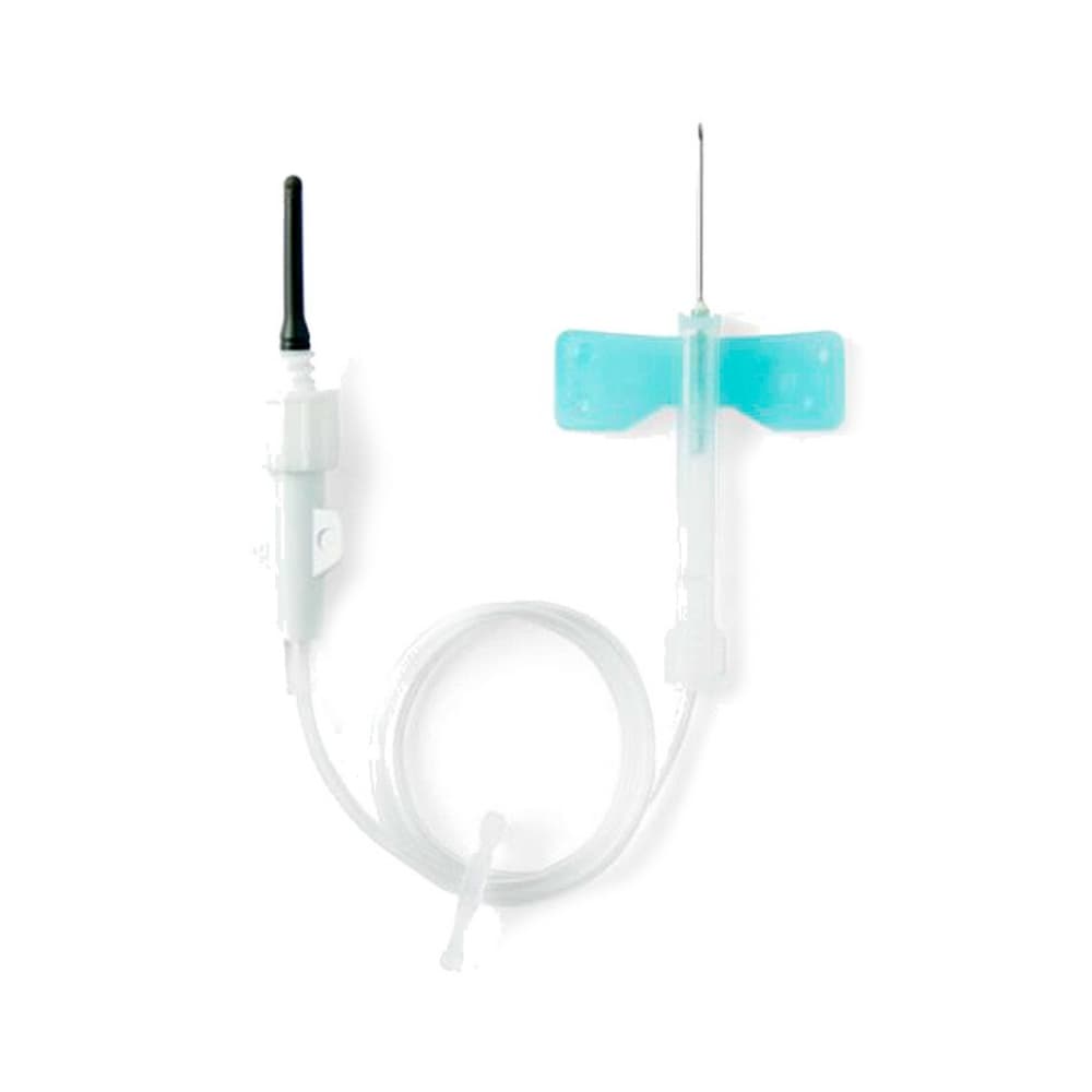 Set de extracción de sangre, tubo estéril de 12", aguja de seguridad de 23G x 19 mm.