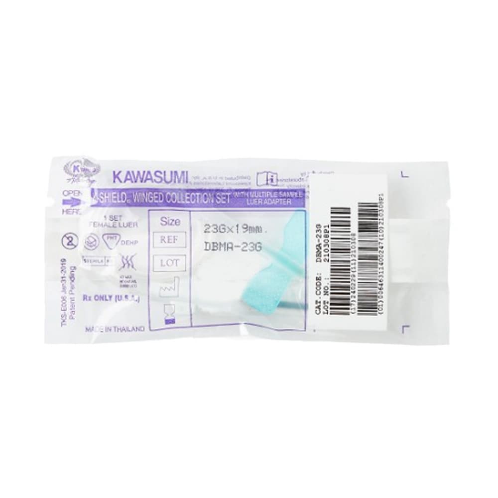 Set de extracción de sangre, tubo estéril de 12", aguja de seguridad de 23G x 19 mm. - 2
