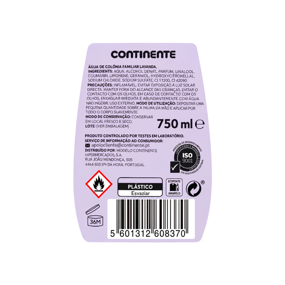 Agua de colonia de lavanda Continente (750 ml / 25.36 floz) - 3