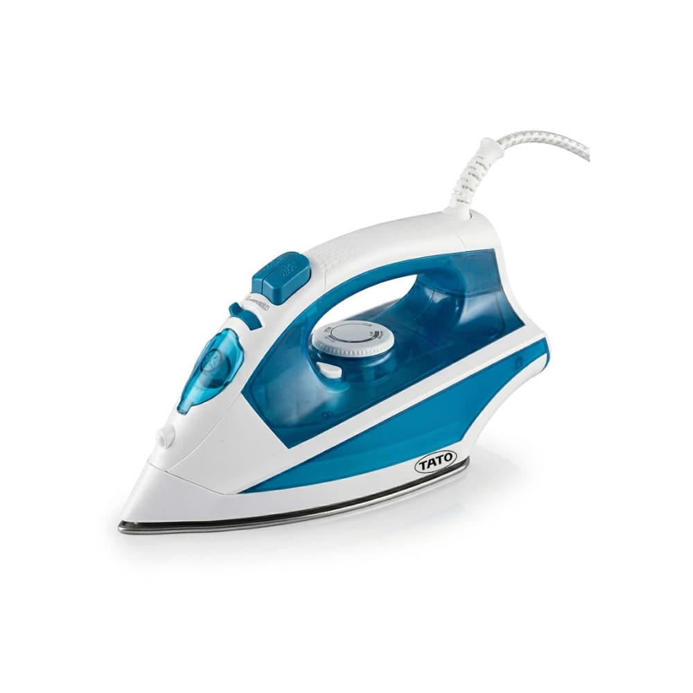Plancha de vapor eléctrica blanca y azul TATO YB-202