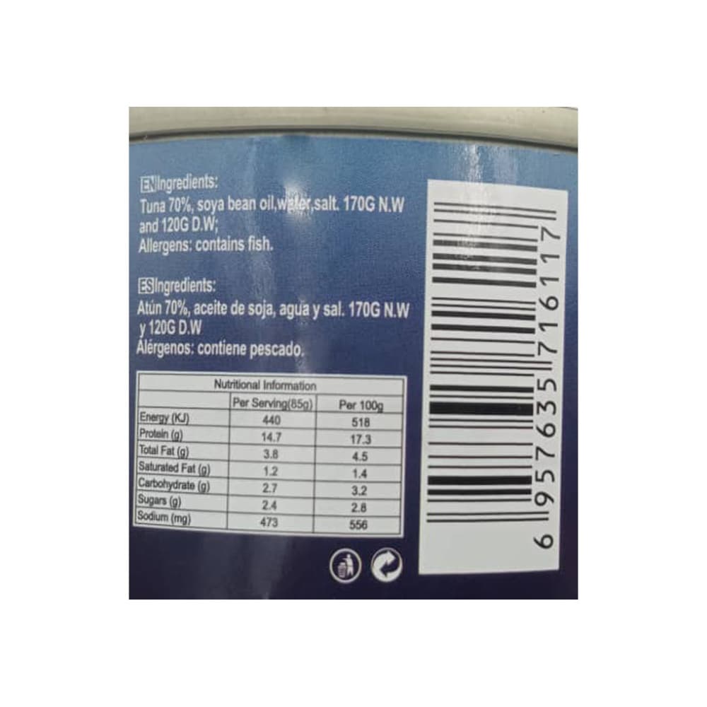 Atún lomitos en aceite Lucy (170 g / 5.99 oz) - 2