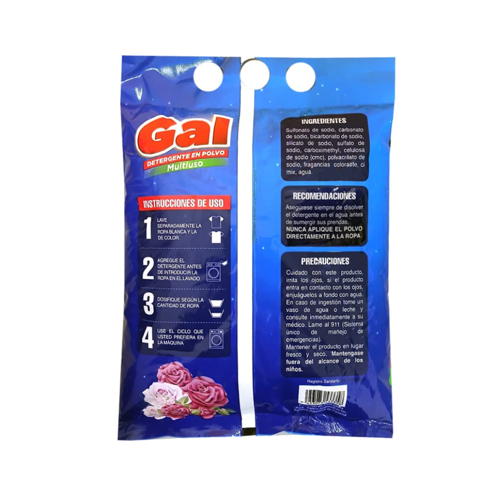 Detergente en polvo multiuso con aroma a rosas Gal (500 g / 1.1 lb) - 3