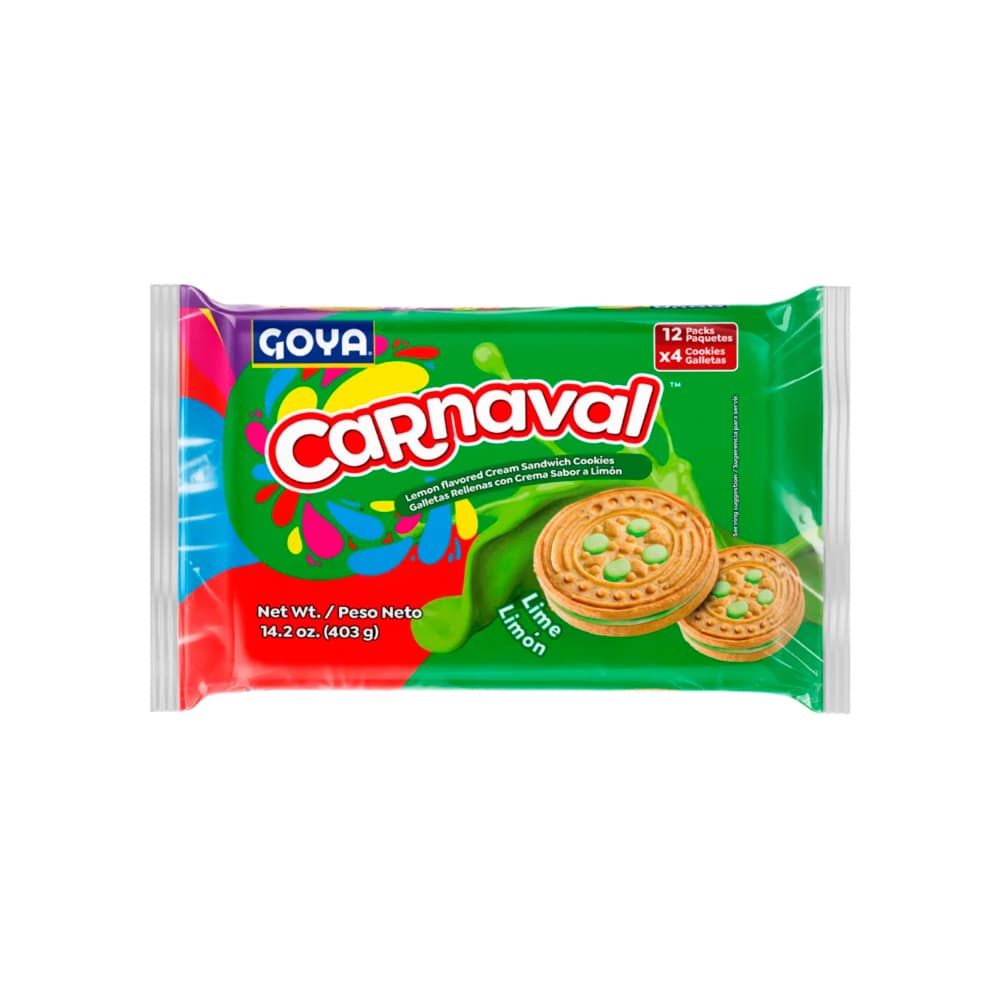 Galletas rellenas con crema sabor a limón Carnaval Goya (403 g / 14.2 oz)