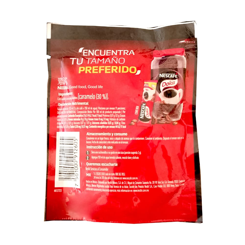 Café soluble mezclado con caramelo Dolca Nescafé (22 g) - 3
