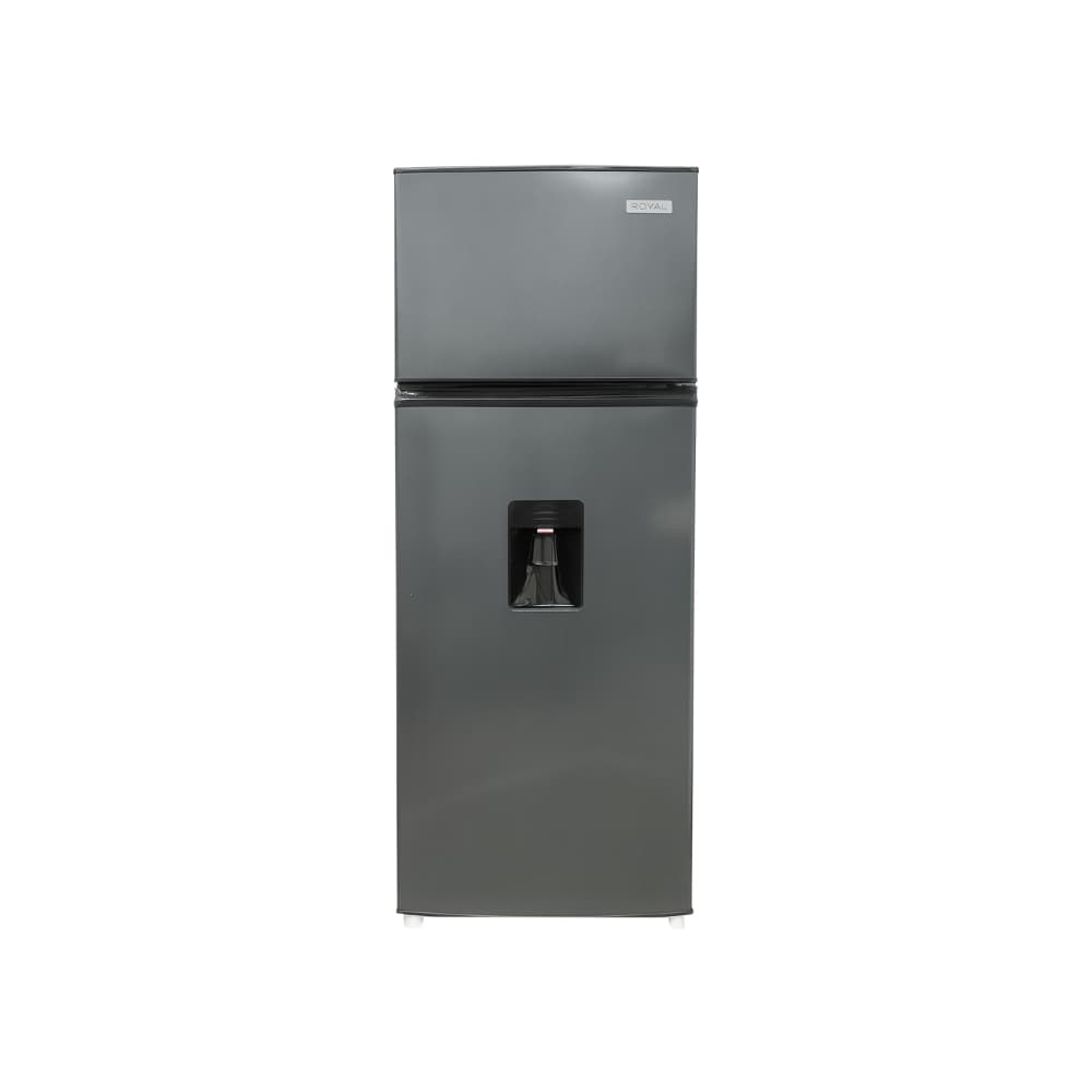 Refrigerador (240 L / 8,5 pies³) de 2 puertas con dispensador de agua, color negro y gris oscuro – Royal RF85S
