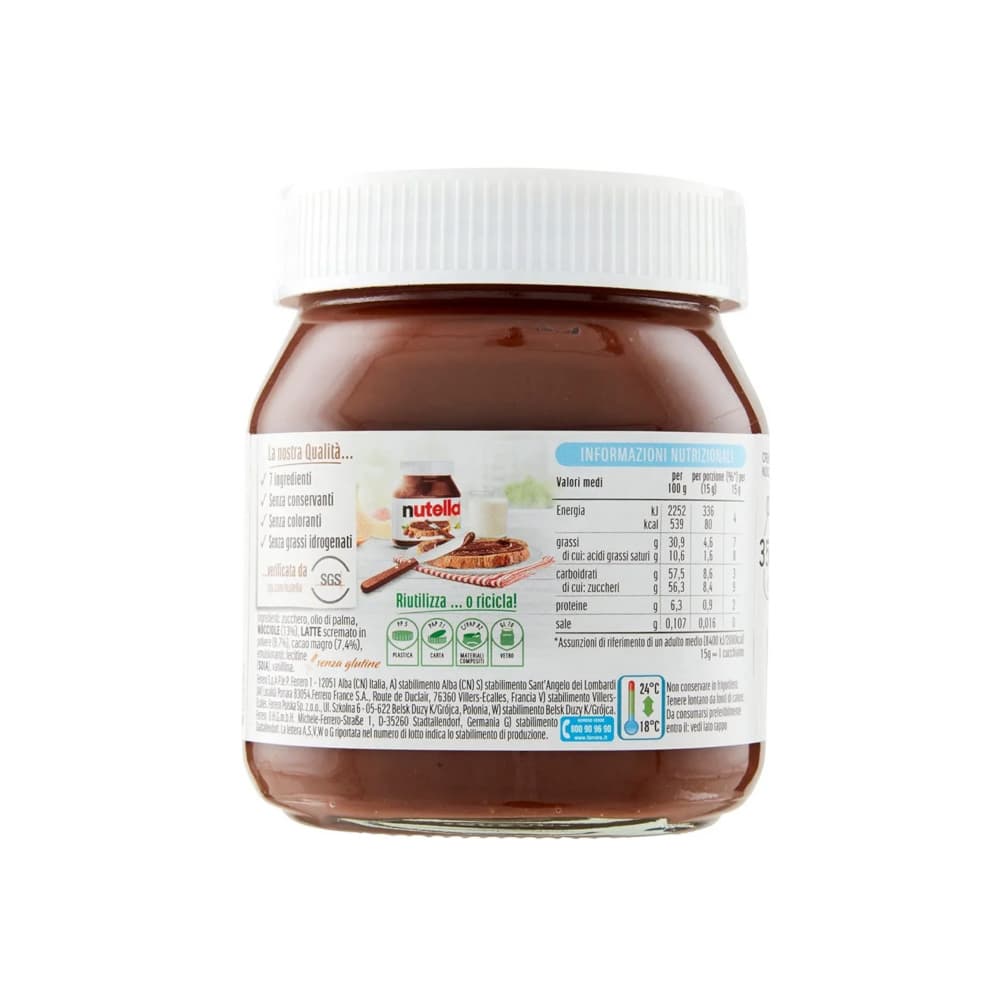 Crema de avellanas con cacao Nutella Ferrero (350 g / 12.3 oz) - 2
