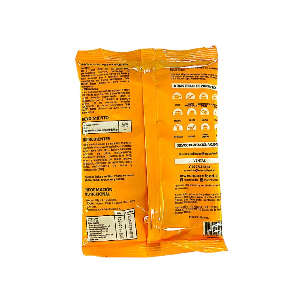 Pure de papas Fórmula Completa Macro Food (125 g / 4.4 oz) - 4