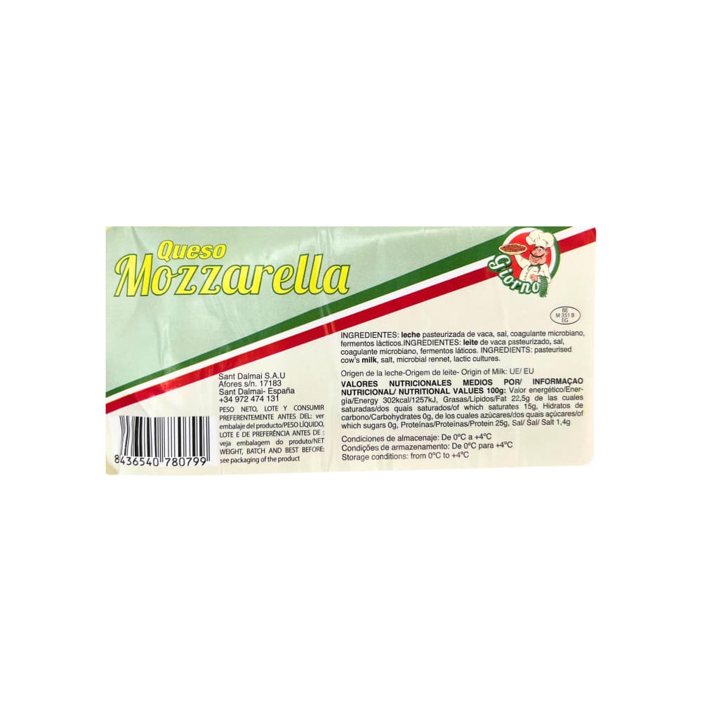 Queso Mozzarella Giorno (2.38 kg / 5.25 lb) - 2