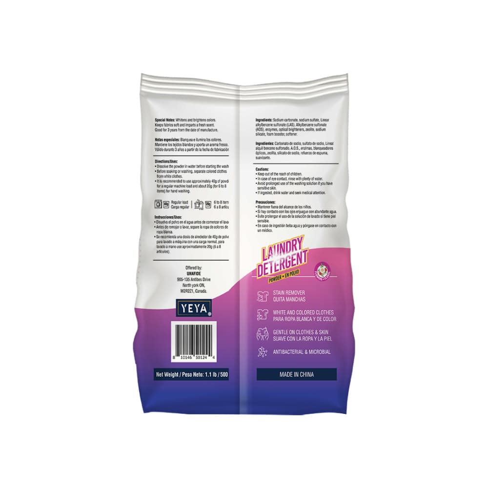 Detergente en polvo con aroma a flores YEYA (500 g / 1.1 lb) - 3