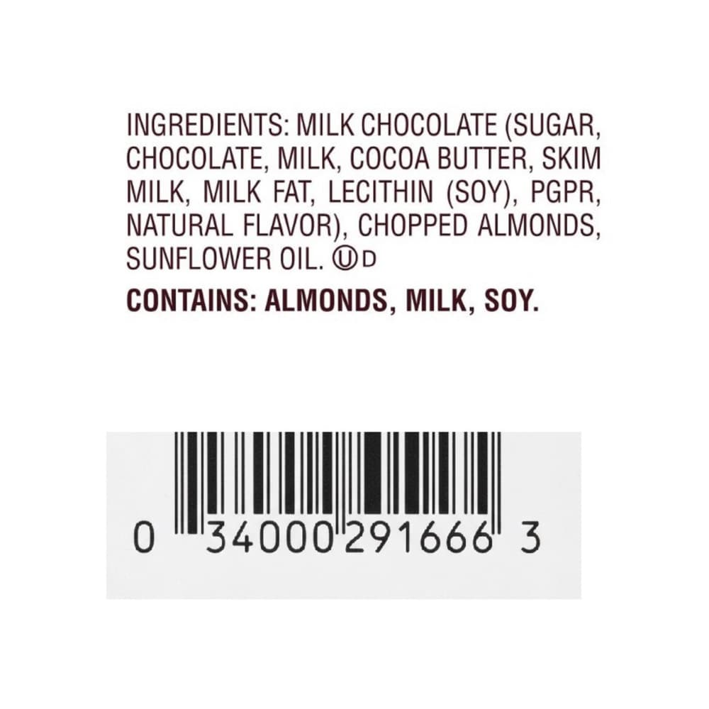 Barras de chocolate con leche y almendras tamaño snack Hershey's (4 x 12 g) - 3