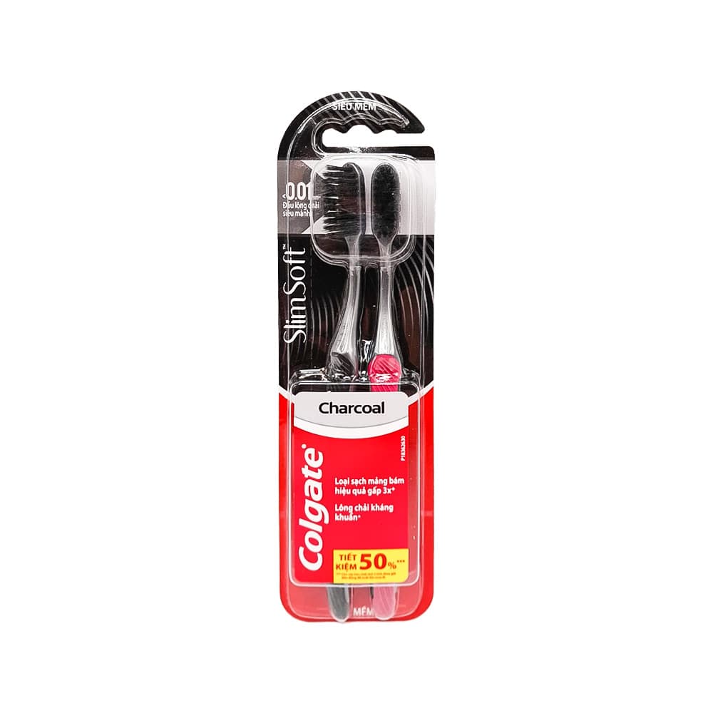 Cepillo de dientes con cerdas suaves de carbón Colgate (2 U)