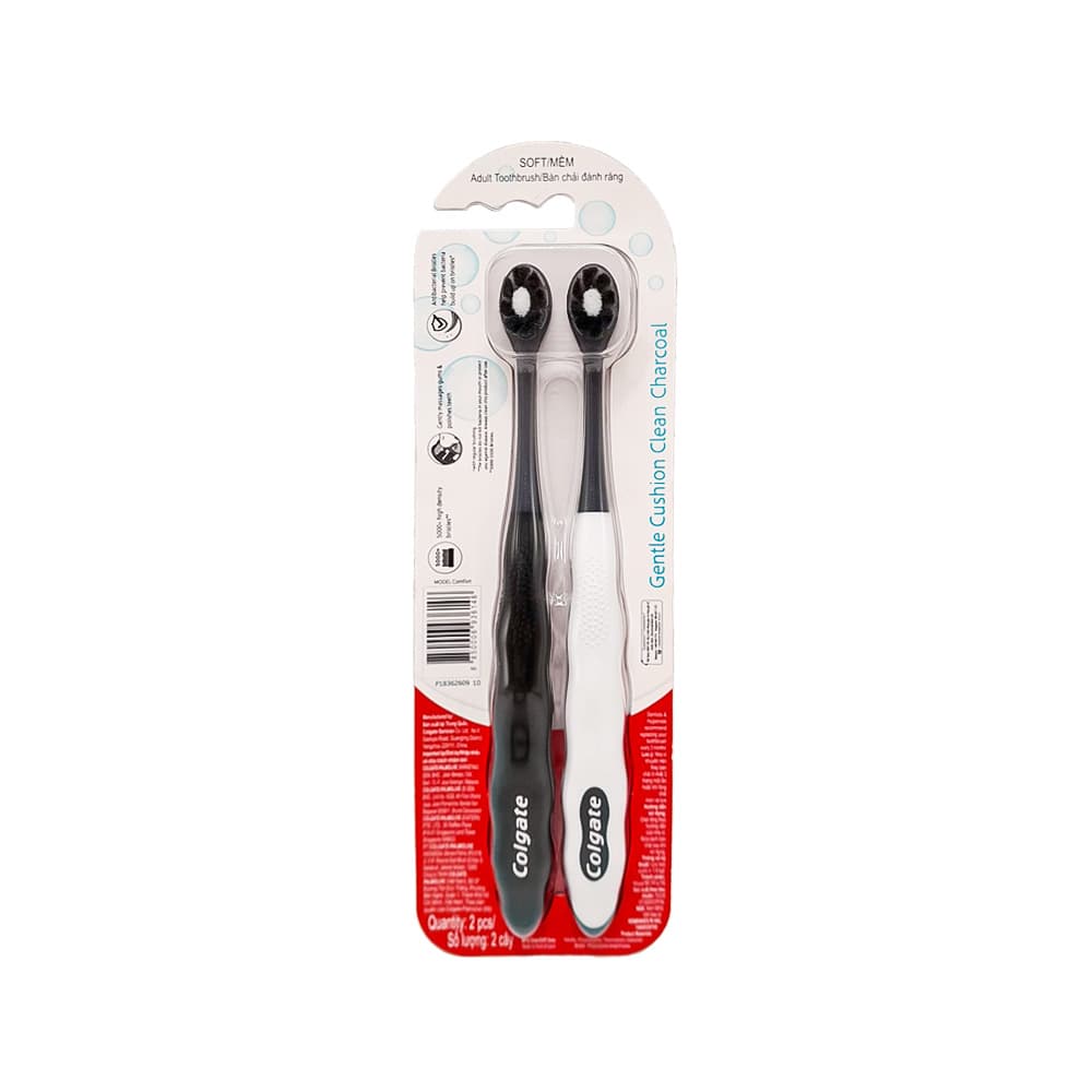 Cepillo de dientes con cerdas suaves Cushion Clean Colgate (2 U)