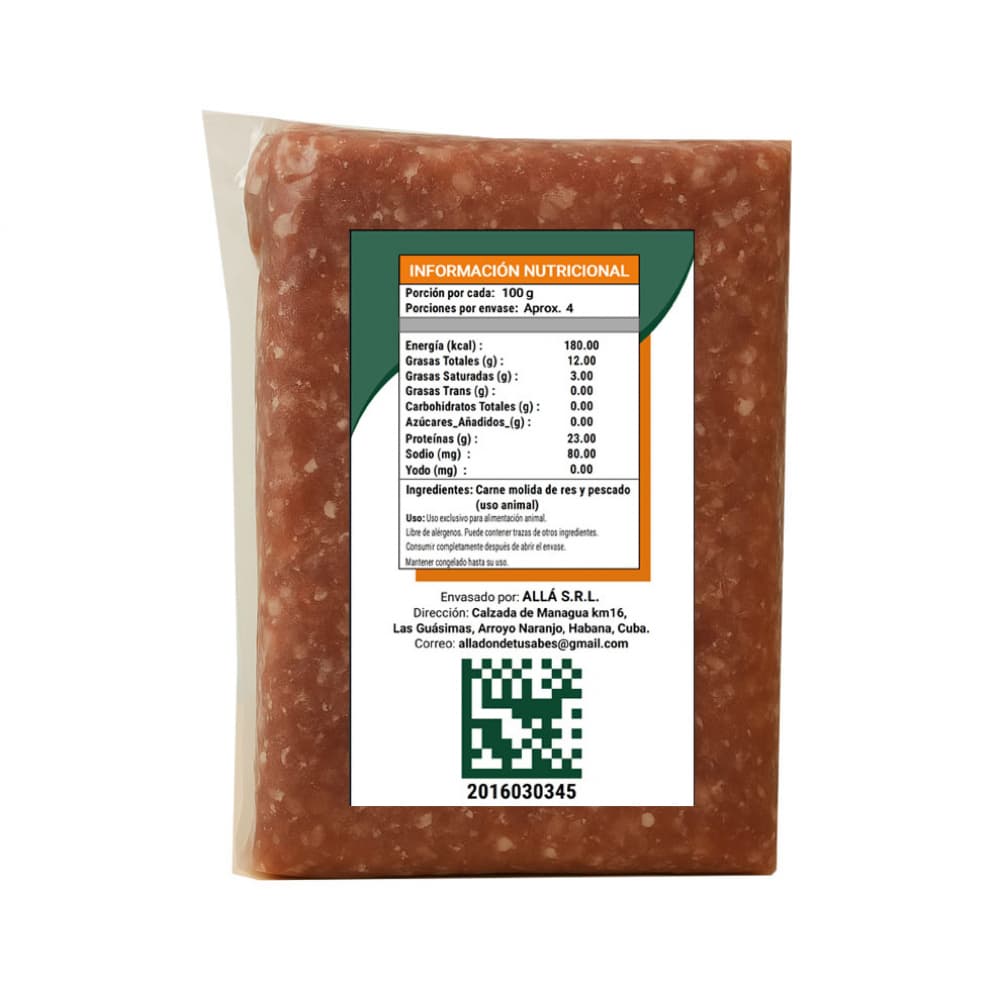Picadillo de res y pescado para mascotas Allá (454 g / 1 lb) - 4