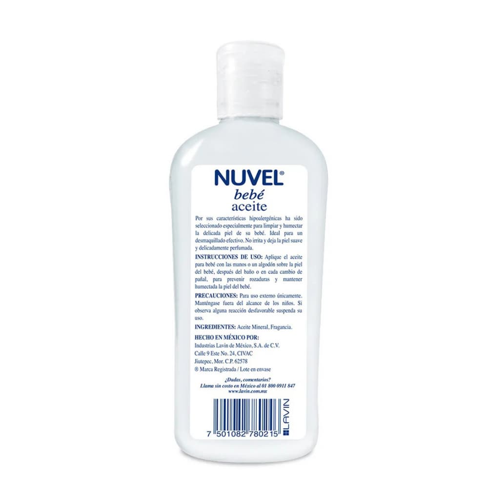 Aceite para bebé hipoalergénico humectante Nuvel (125 ml) - 2