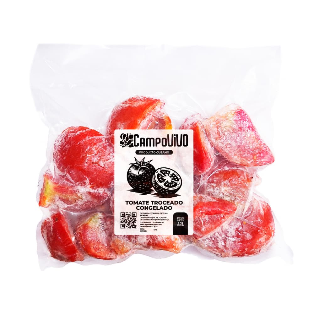 Tomate troceado congelado Campo Vivo (1 kg / 2.2 lb)