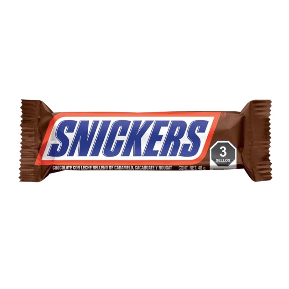Barra de chocolate con relleno de caramelo y cacahuetes Snickers (48 g / 1.69 oz)