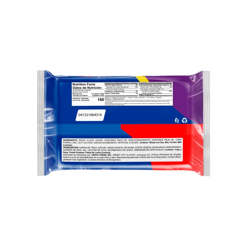 Galletas de vainilla rellenas con crema sabor a vainilla Carnaval Goya (403 g / 14.2 oz) - 2