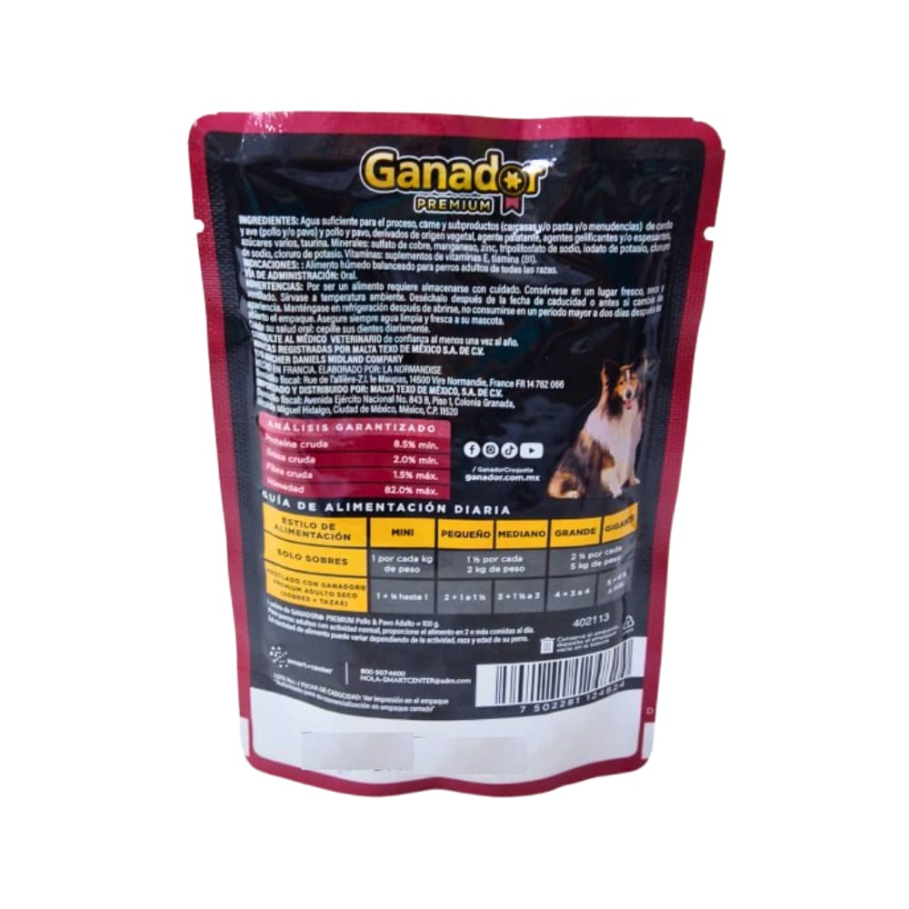 Alimento húmedo para adulto todas las razas trozos de carne en salsa pollo y pavo Ganador Premium (100 g / 3.5 oz) - 2