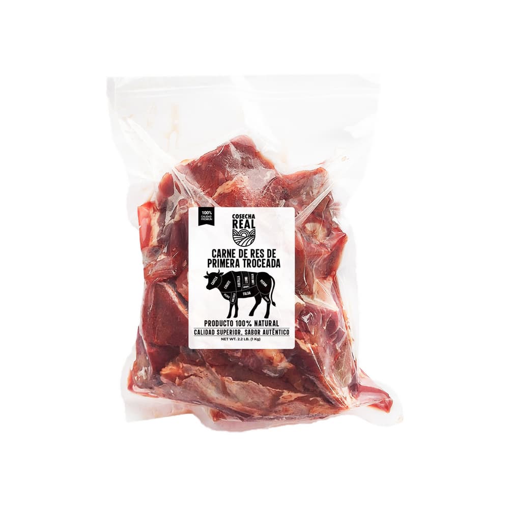Carne de res de primera troceada Cosecha Real (1 kg / 2.2 lb)